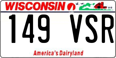 WI license plate 149VSR