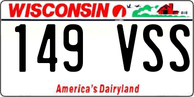 WI license plate 149VSS