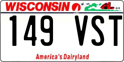 WI license plate 149VST