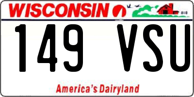 WI license plate 149VSU