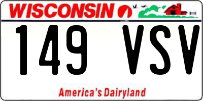 WI license plate 149VSV