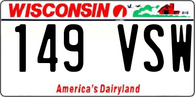 WI license plate 149VSW