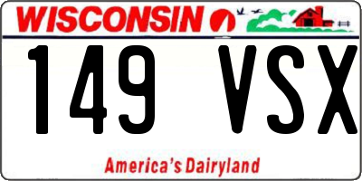 WI license plate 149VSX
