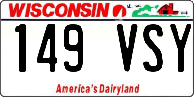 WI license plate 149VSY
