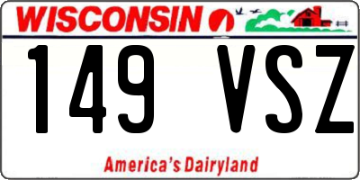 WI license plate 149VSZ
