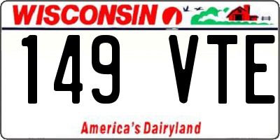 WI license plate 149VTE