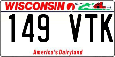 WI license plate 149VTK