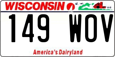 WI license plate 149WOV