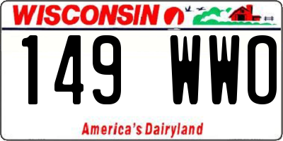 WI license plate 149WWO