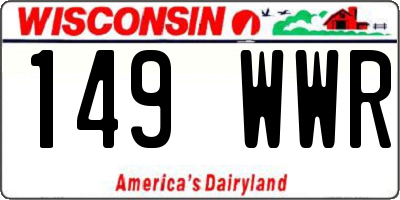 WI license plate 149WWR