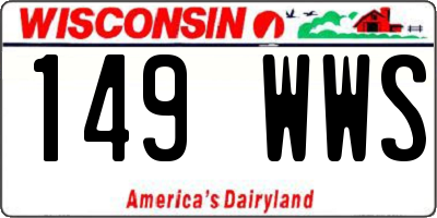 WI license plate 149WWS