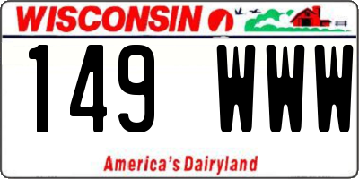 WI license plate 149WWW