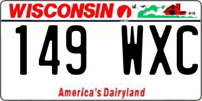 WI license plate 149WXC