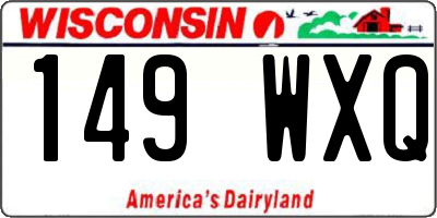 WI license plate 149WXQ