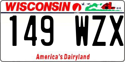 WI license plate 149WZX