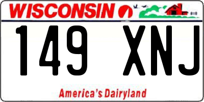 WI license plate 149XNJ