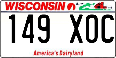 WI license plate 149XOC