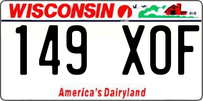 WI license plate 149XOF