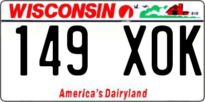 WI license plate 149XOK