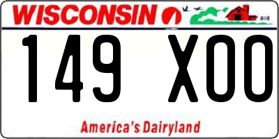 WI license plate 149XOO