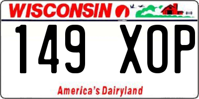 WI license plate 149XOP