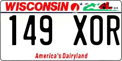 WI license plate 149XOR