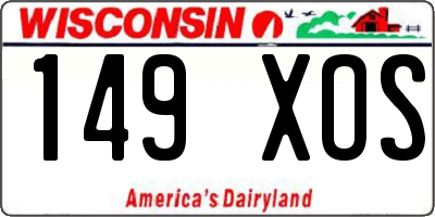 WI license plate 149XOS
