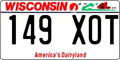 WI license plate 149XOT