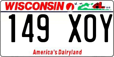 WI license plate 149XOY