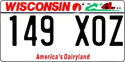 WI license plate 149XOZ