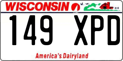 WI license plate 149XPD
