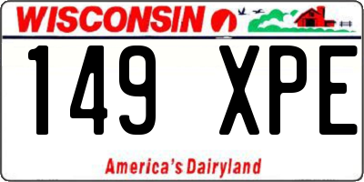 WI license plate 149XPE