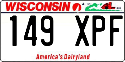 WI license plate 149XPF