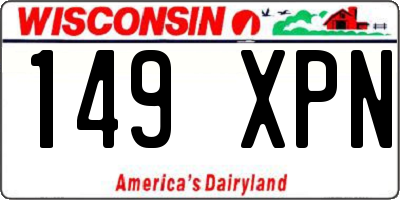 WI license plate 149XPN