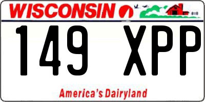 WI license plate 149XPP