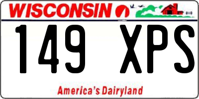 WI license plate 149XPS