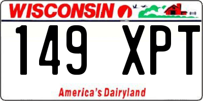 WI license plate 149XPT