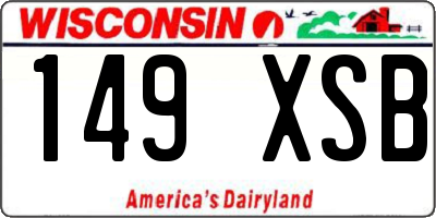 WI license plate 149XSB