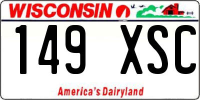 WI license plate 149XSC