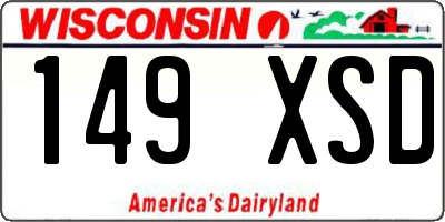 WI license plate 149XSD