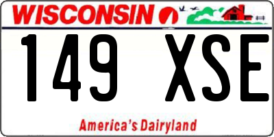 WI license plate 149XSE