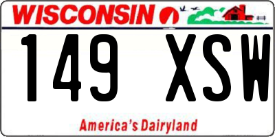 WI license plate 149XSW