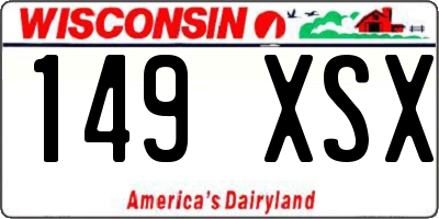 WI license plate 149XSX