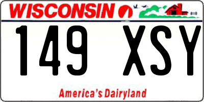 WI license plate 149XSY