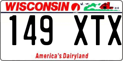 WI license plate 149XTX