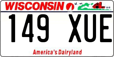 WI license plate 149XUE