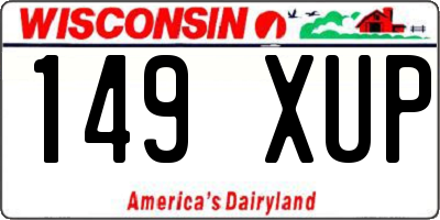 WI license plate 149XUP