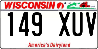 WI license plate 149XUV
