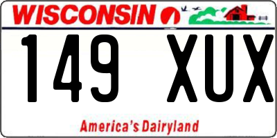 WI license plate 149XUX