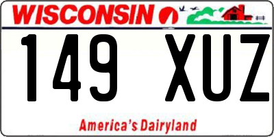 WI license plate 149XUZ